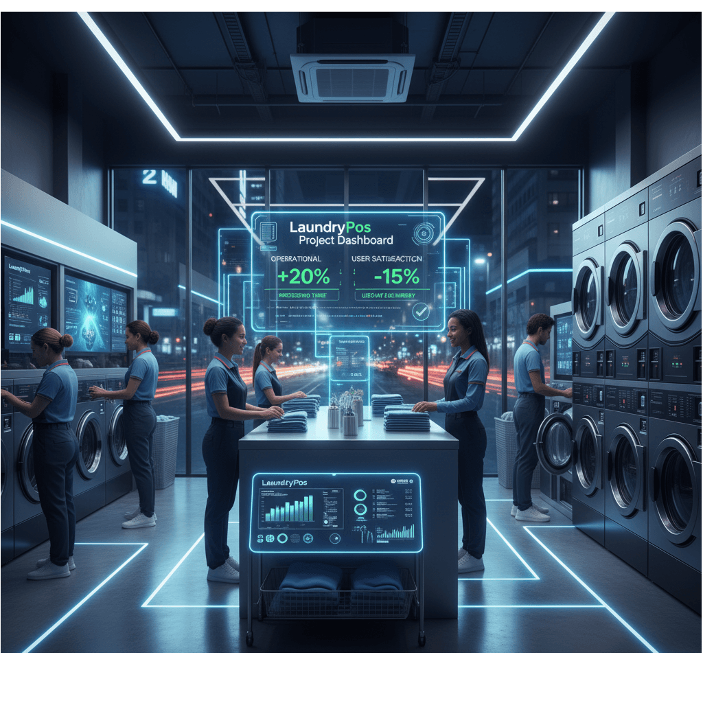 Developed and implemented the LaundryPos project within a strict timeline of 30 days, resulting in a 20% increase in operational efficiency. Utilized agile methodologies to successfully deliver the project, meeting all deadlines and exceeding client expectations, leading to a 15% reduction in processing time and a 25% improvement in user satisfaction.